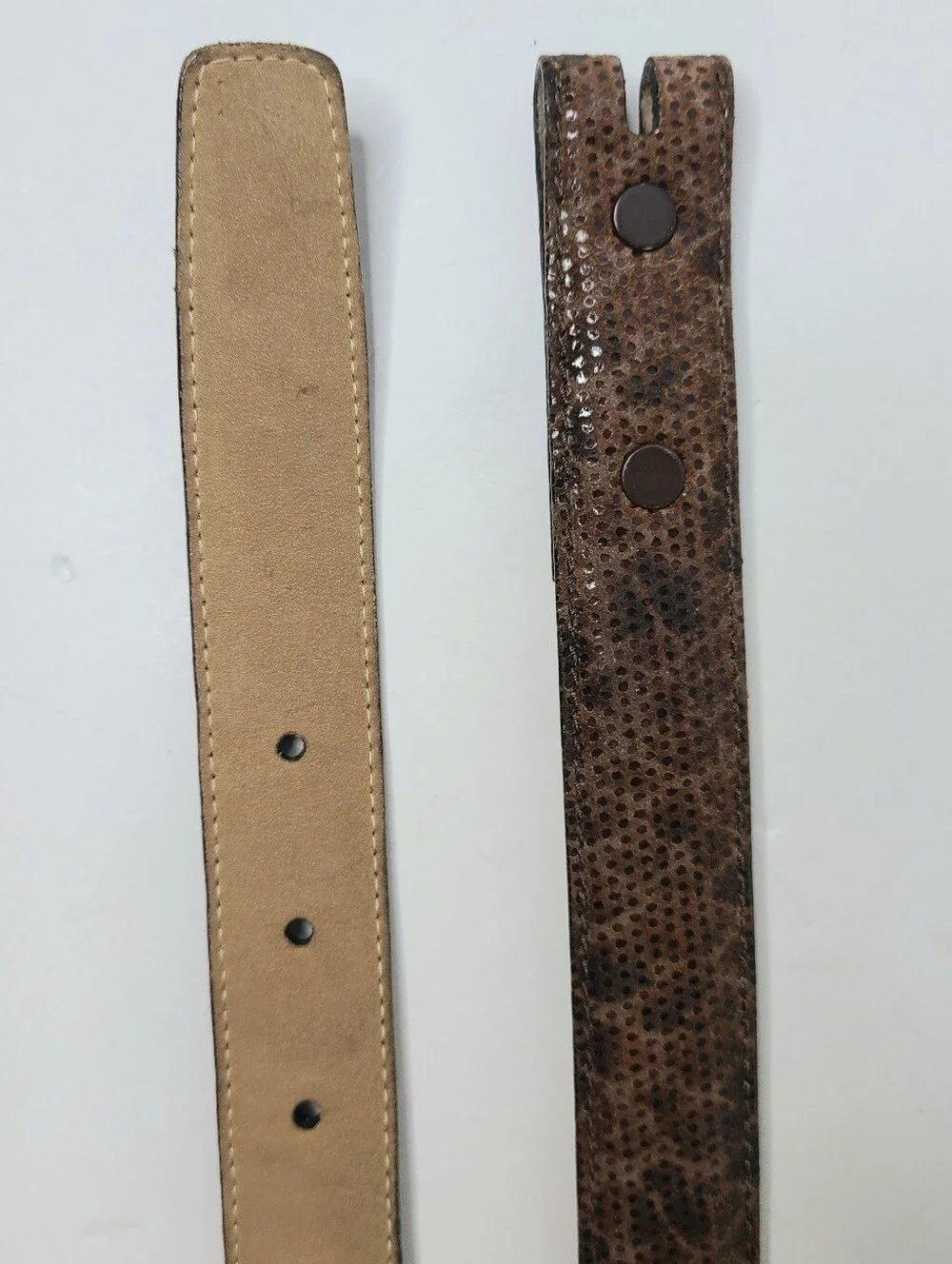 Judith Jack Brown Suede Snakeskin Genuine Leather USA Belt Strap